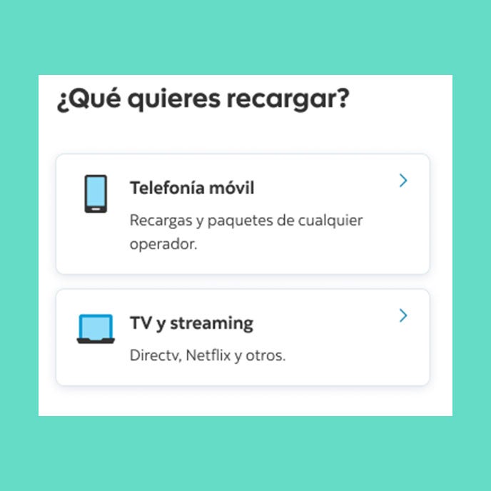 Paso tres recarga servicios stream desde Scotiabank Colpatria